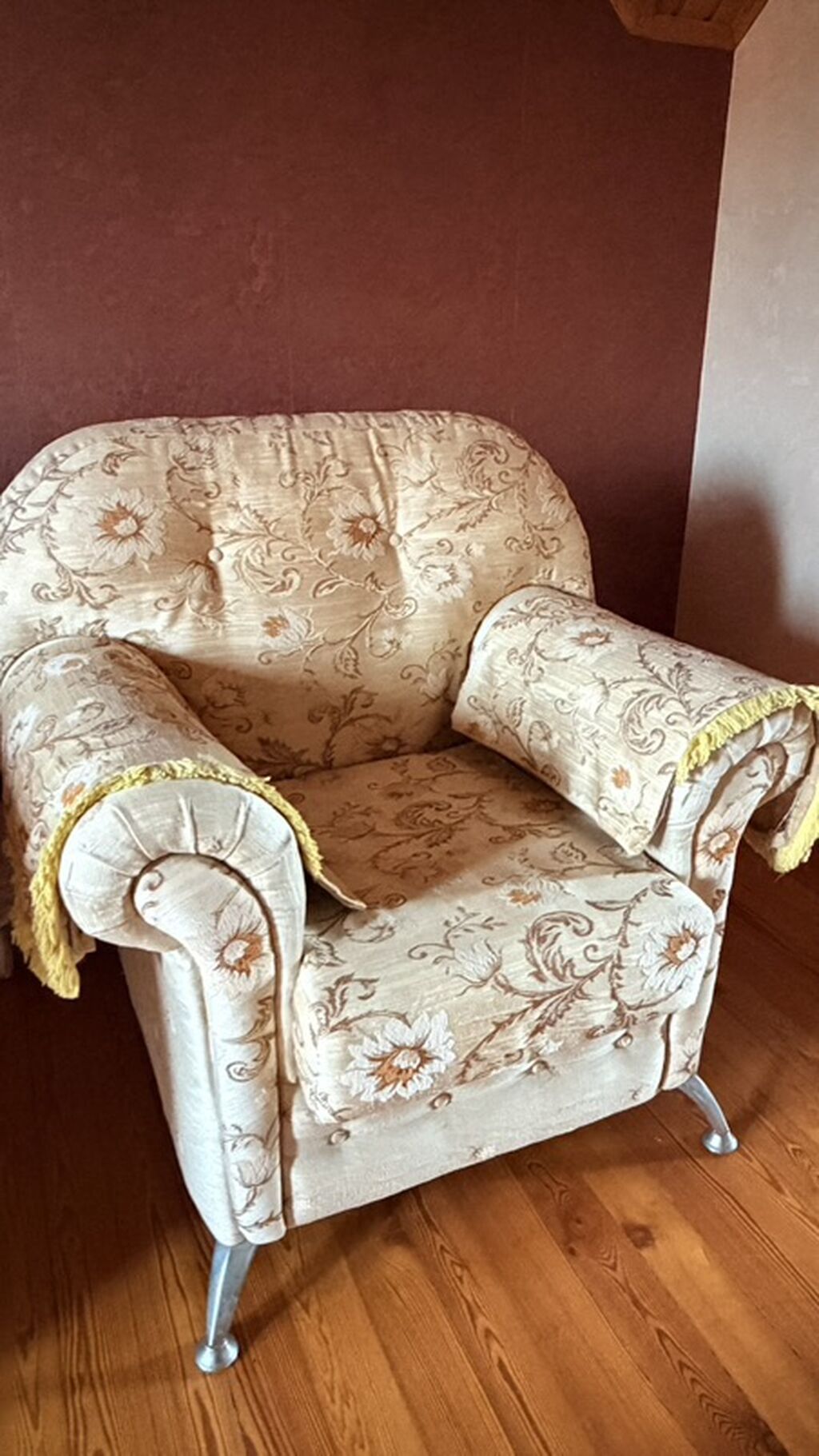 Klassik üslubda yumşaq mebel dəsti - Tərkib: 1 yerlik divan, 1 yerlik — Mebel, Mehdiabad (6)
