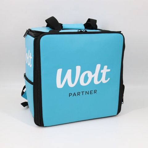 Wolt Partner termo çatdırılma çantası - Rəng: açıq mavi, qara