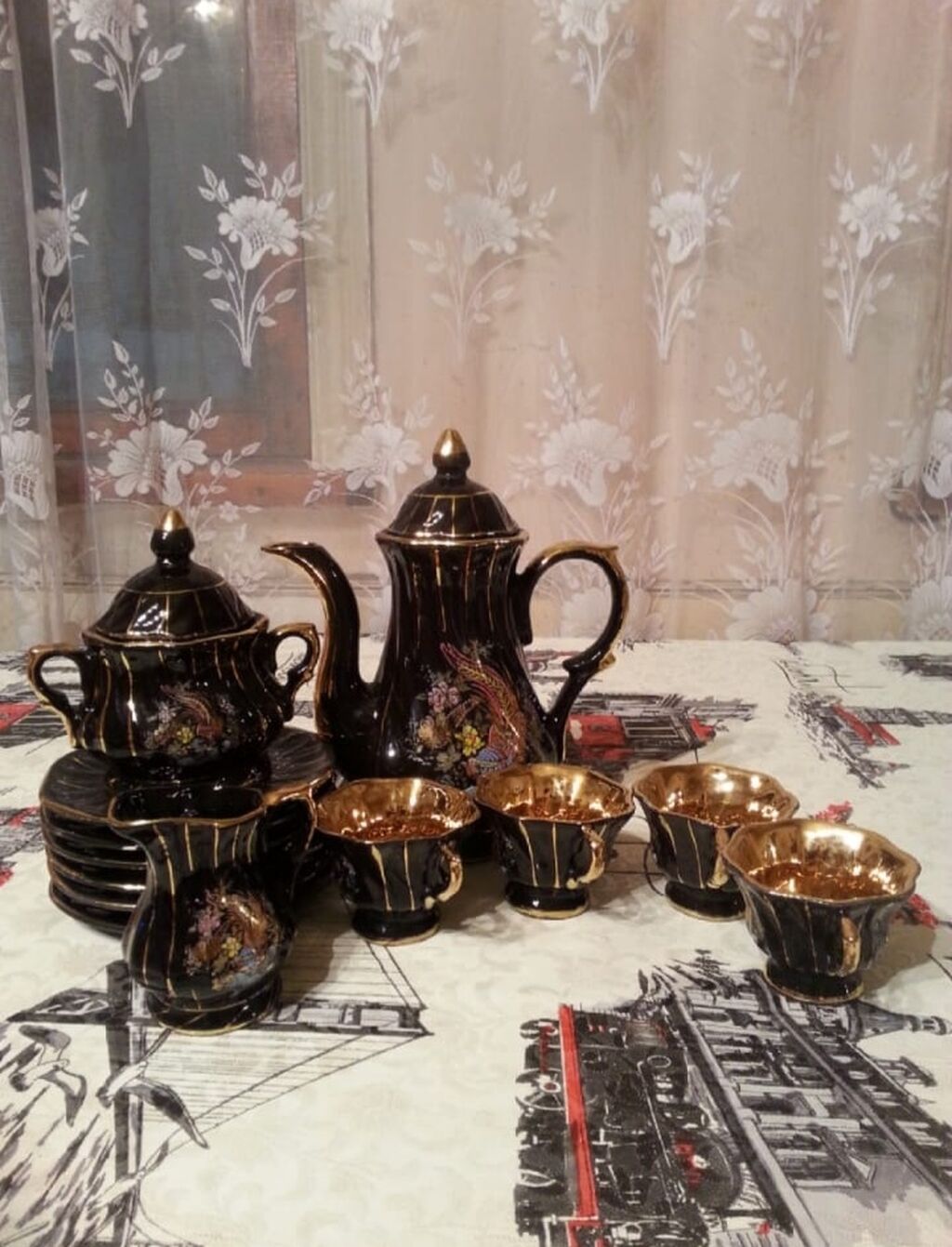 Çay dəsti, rəng - Qara, Keramika — Mallar, Bakı (2)