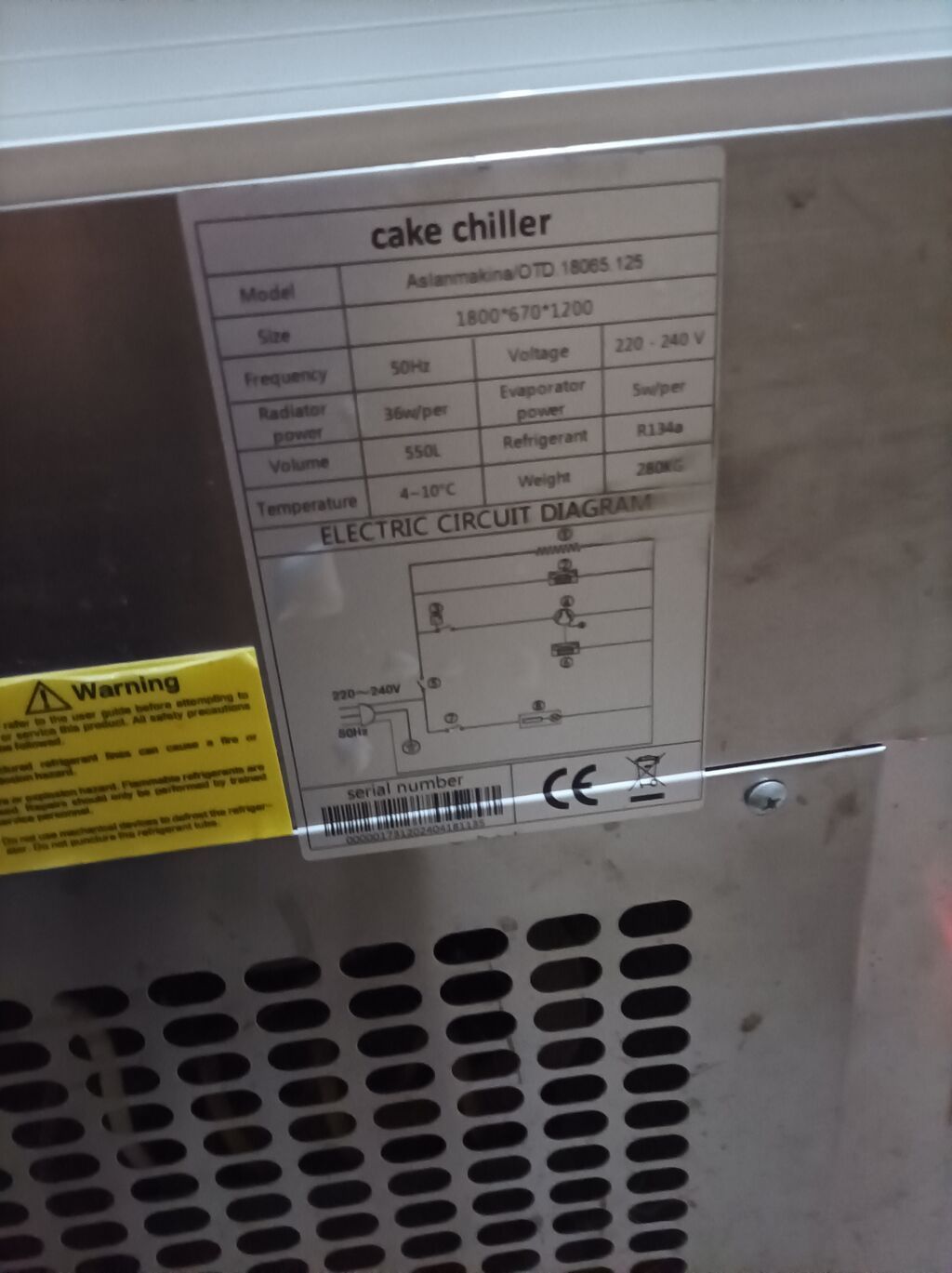 Satılır: Vitrin tipli soyuducu (cake chiller) Texniki göstəricilər — Mallar, Saray (4)