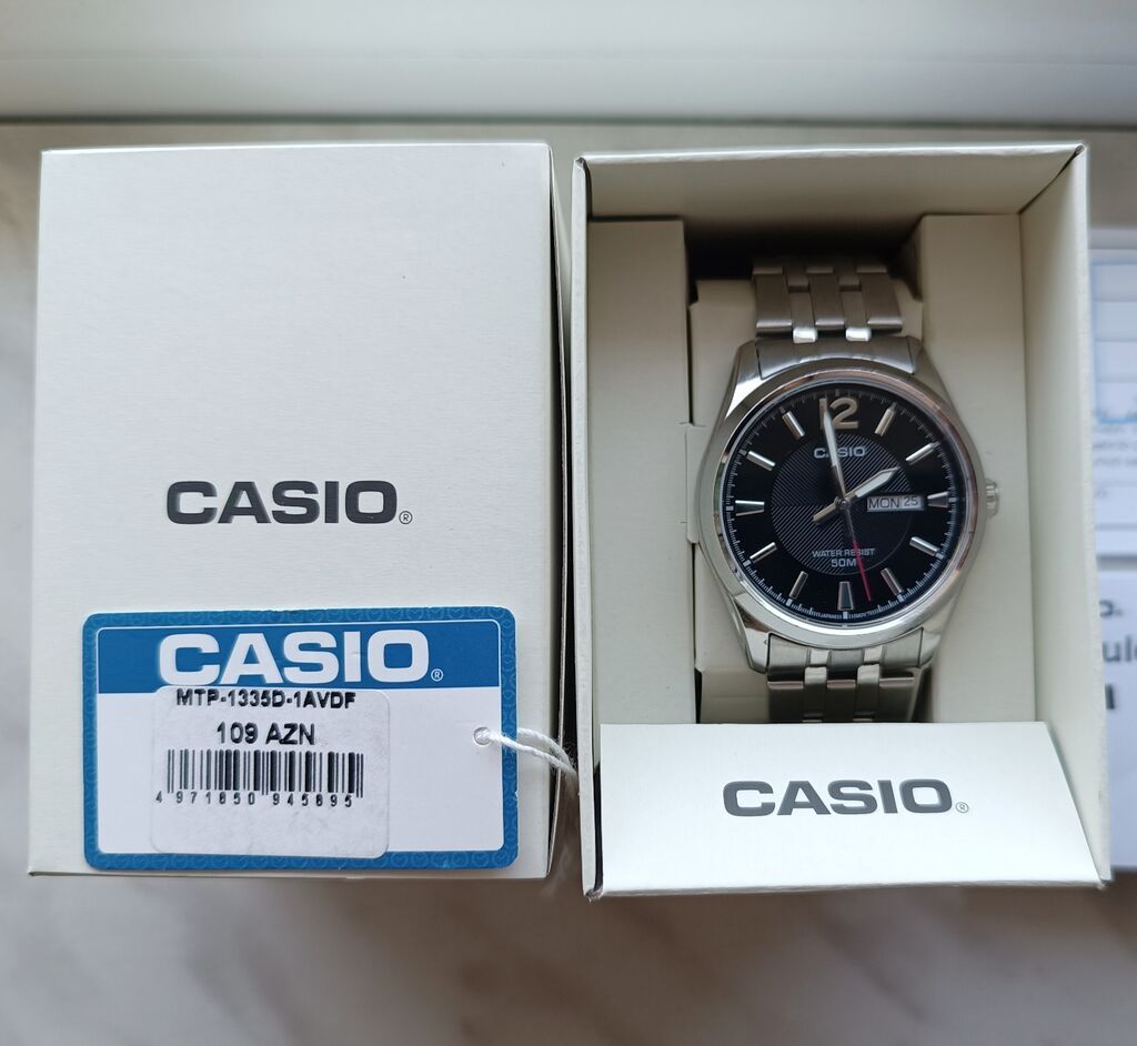 Casio kişi qol saatı - Model: MTP seriyası (arxa qapaqda MTP-1383 — Qol saatları, Bakı (5)