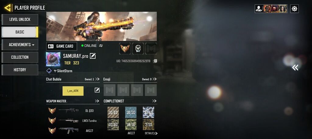 Call of Duty: Mobile hesabı – yüksək səviyyəli kolleksiya Profil: - — Digər, Qusar