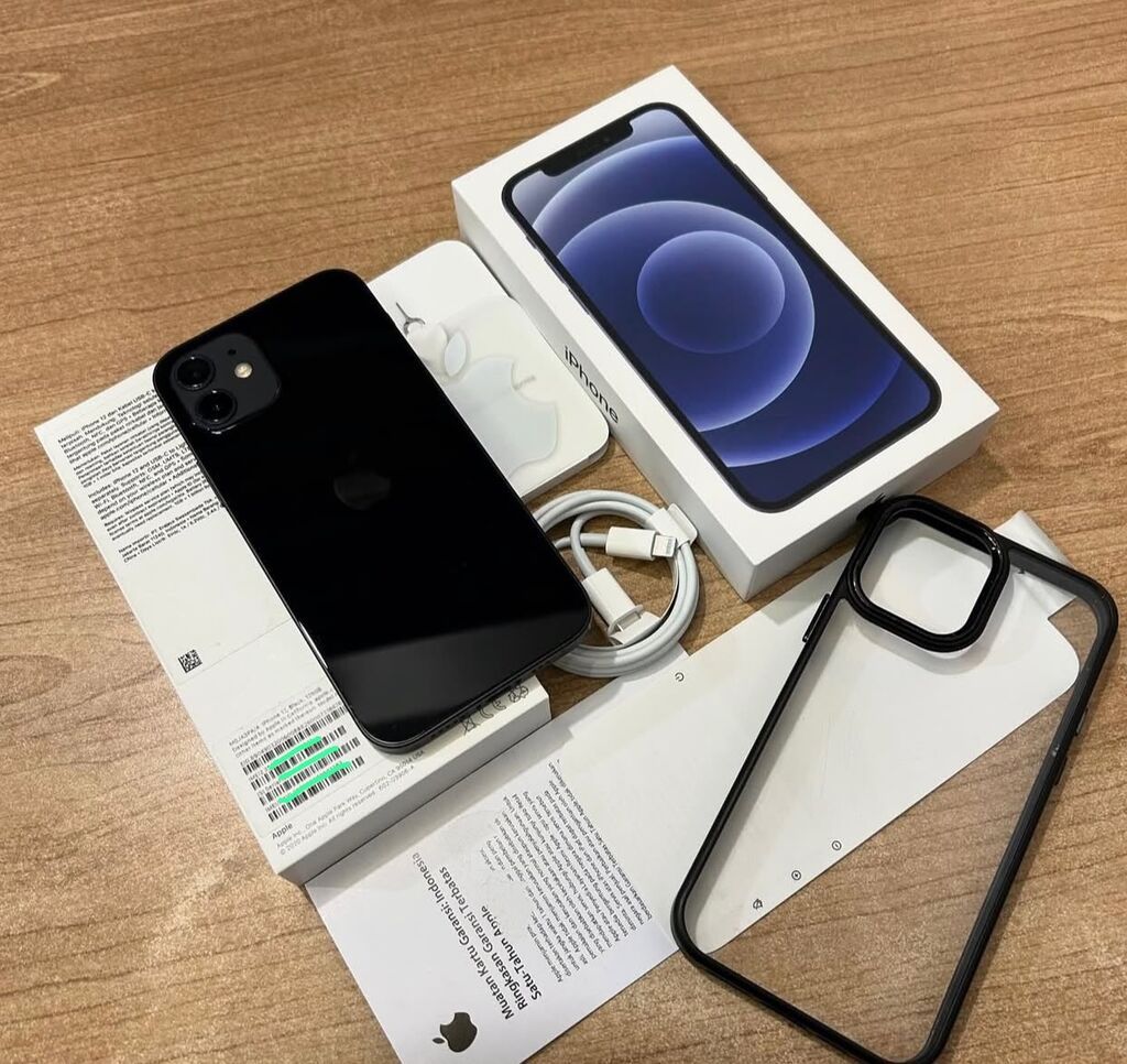 IPhone 12, 128 GB, Qara, Zəmanət, Simsiz şarj, Face ID — Apple iPhone, Digah