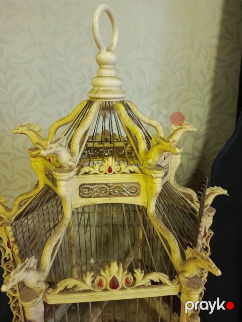 Dekorativ “fantaziya” üslubunda işlənmiş quş qəfəsi - Material: metal — Bakı