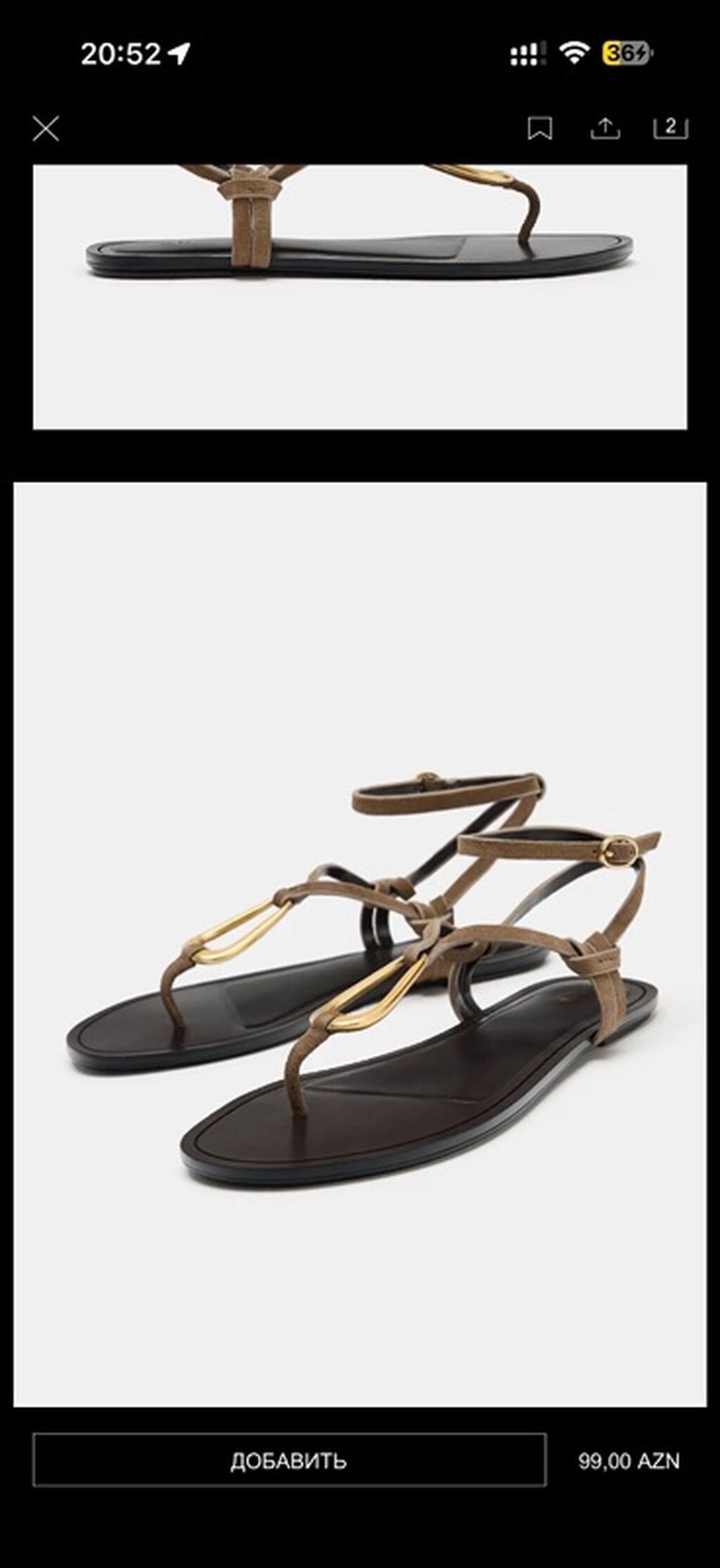 Qadın üçün nazik kayışlı sandal - Stil: minimalistik barmaqarası — Şəxsi əşyalar, Bakı