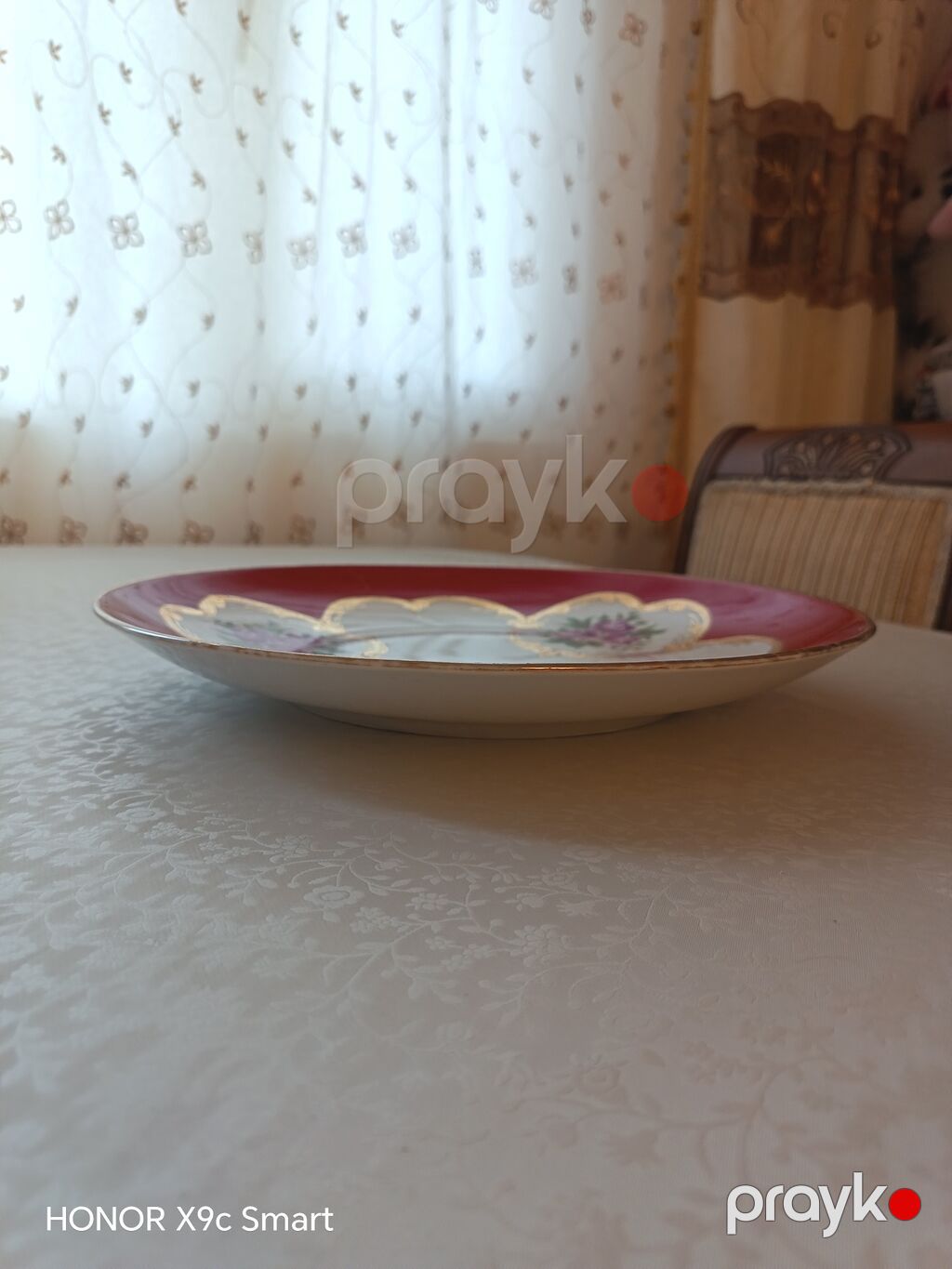 Boşqablar, 1 əd, rəng - Qırmızı, Farfor, Ssri — Süfrə qabı, Bakı (3)