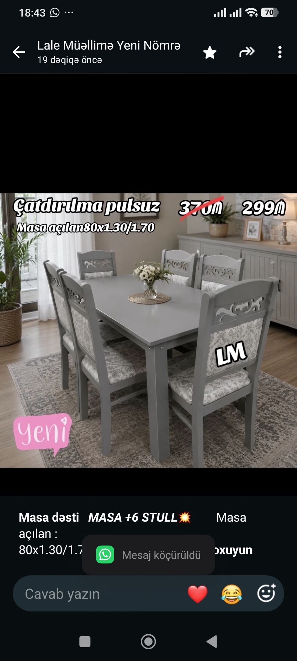 *Masa dəsti* _*MASA +6 STULL💥*_ Masa açılan — Mebel, Bakı