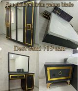 Qara-qızılı dizaynda dəbdəbəli yataq otağı dəsti. Dəst tərkibi: - 4 — Goods