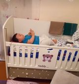 Uşaq beşiyi – “Teddy” dizaynı - Rəng: ağ və boz Matras daxil Yellenen — Mallar