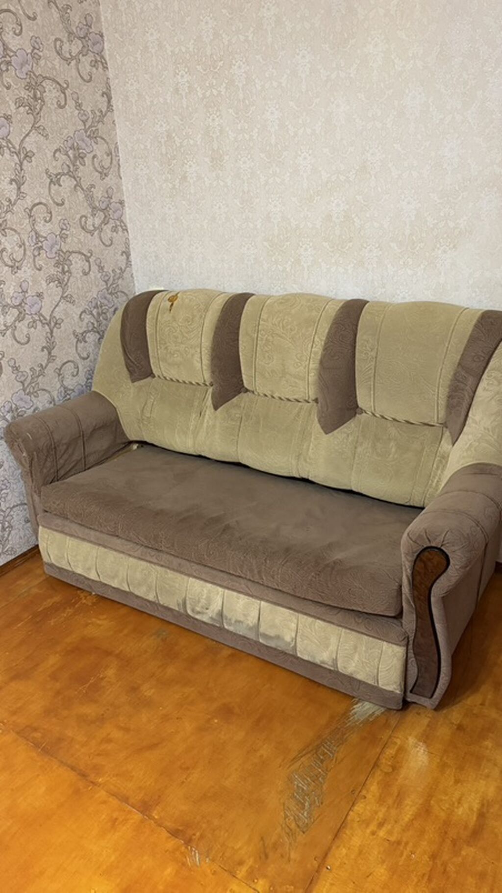Klassik üslubda üçyerlik divan - Rəng: bej və qəhvəyi kombinasiyası - — Mebel, Bakı (4)