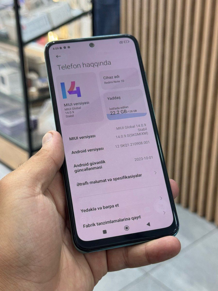 Xiaomi Redmi Note 10 Aqua Green 128GB/6GB — Smartfonlar, Bakı (6)