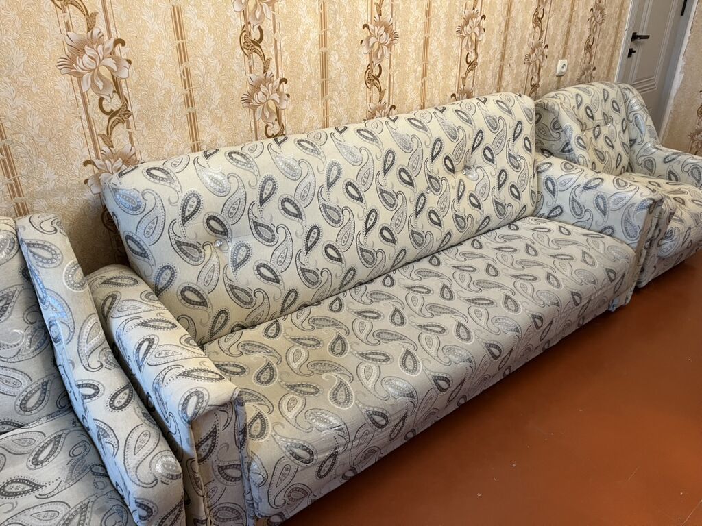 Mebel dəsti – 1 divan + 2 kreslo - Tərkib: uzun üçnəfərlik divan və — Mebel, Gəncə (4)