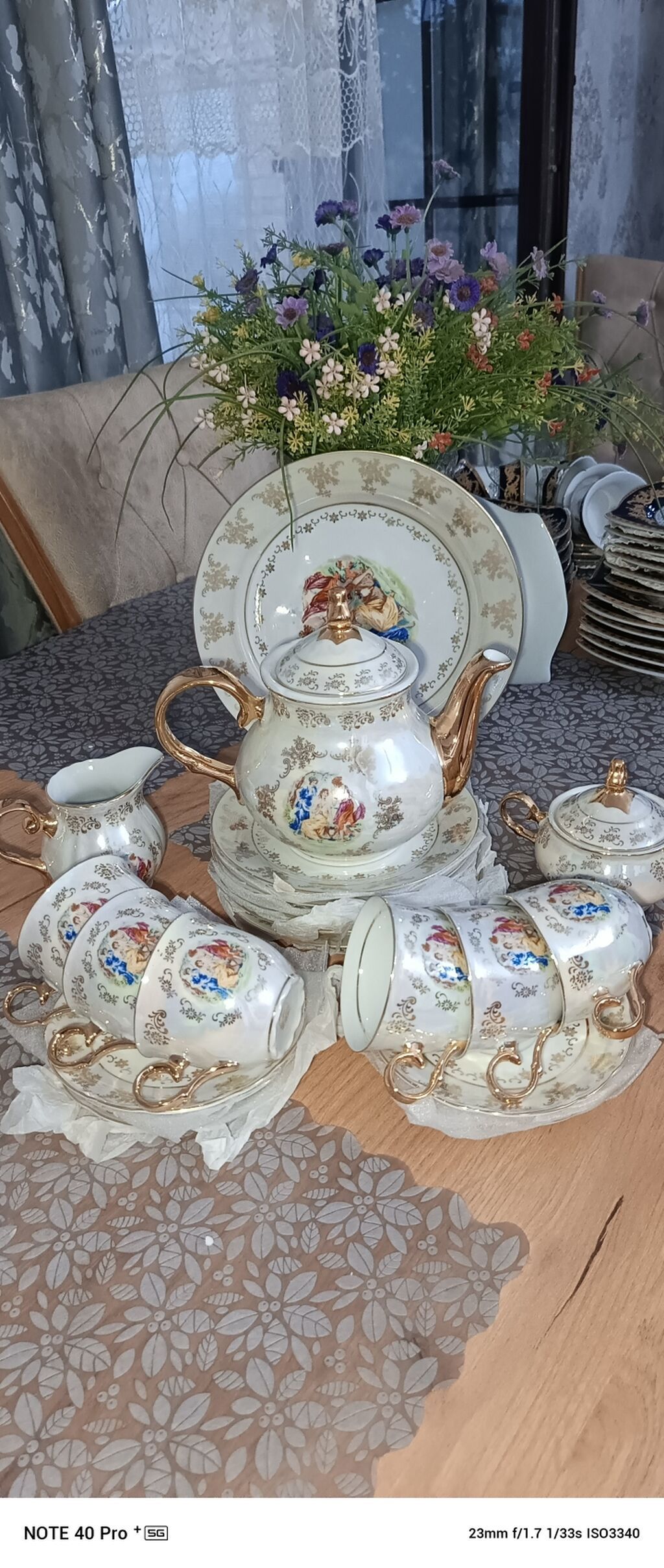 Çay dəsti, rəng - Ağ, Farfor, Çexiya — Mallar, Digah (2)