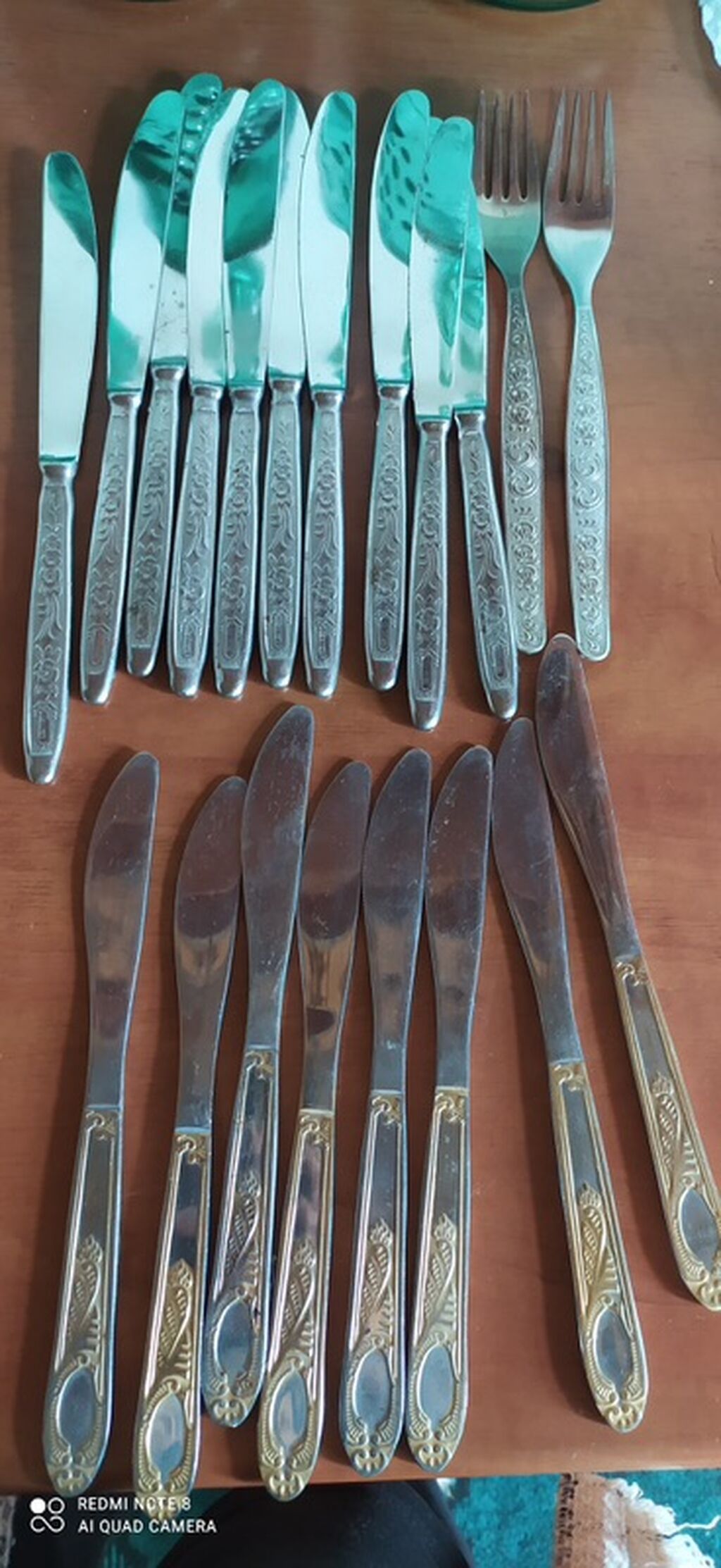 Qab-qacaq dəsti – Sovet istehsalı metal çəngəl-bıçaq-qaşıqlar Tərkib — Mallar, Bakı (3)