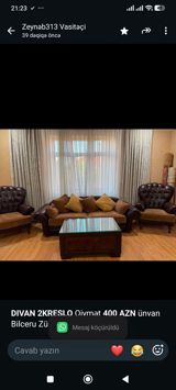 *DIVAN 2KRESLO* Qiymət *400 AZN* ünvan Bilceru Zülfiyyə ZB — Товары