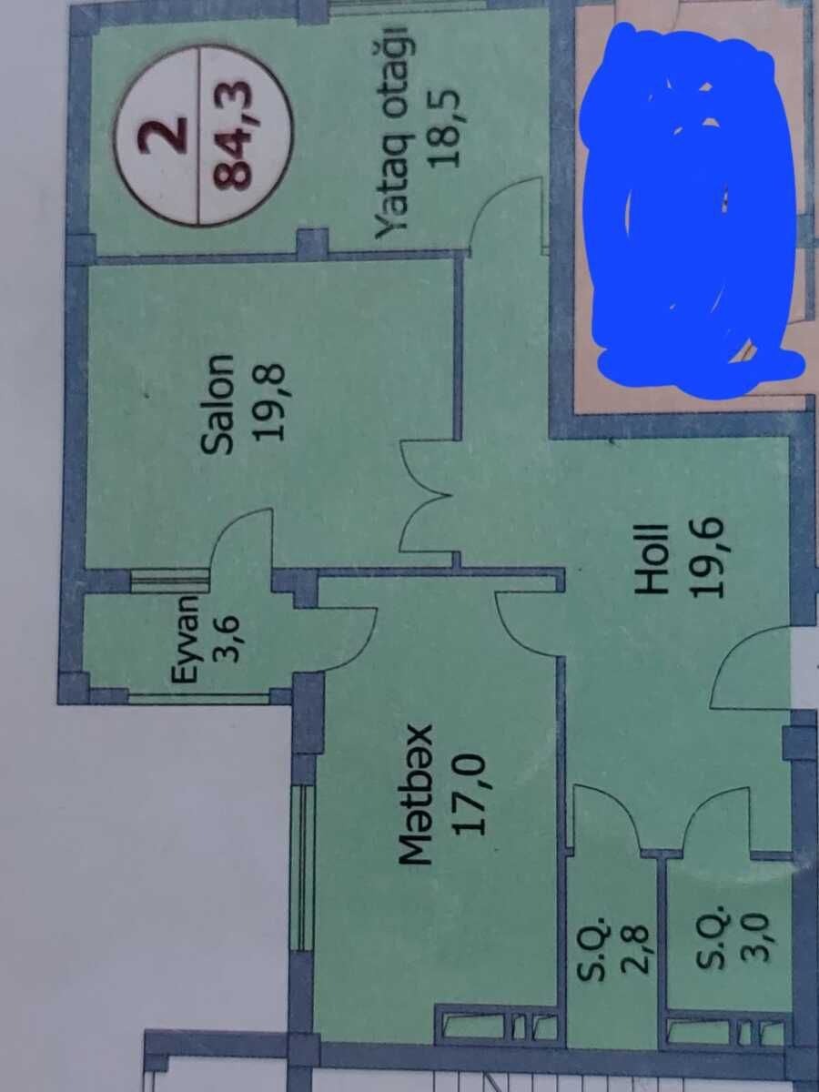Satılır 2 otaqlı yeni tikili 85 m² — Mənzil, Bakı (2)