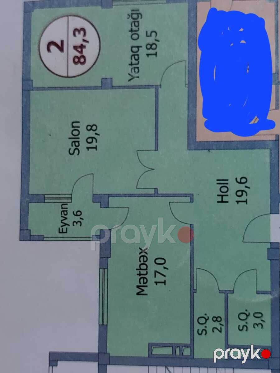 Satılır 2 otaqlı yeni tikili 85 m² — Mənzil, Bakı (12)