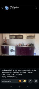 077 613 12 74 Mətbəx mebeli dəsti - Uzunluq: 3 metr - Üst hissədə — Goods