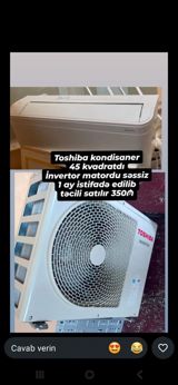 Toshiba kondisioner – inverter tipli, səssiz işləyən model. 45 m²-ə — Elektronika
