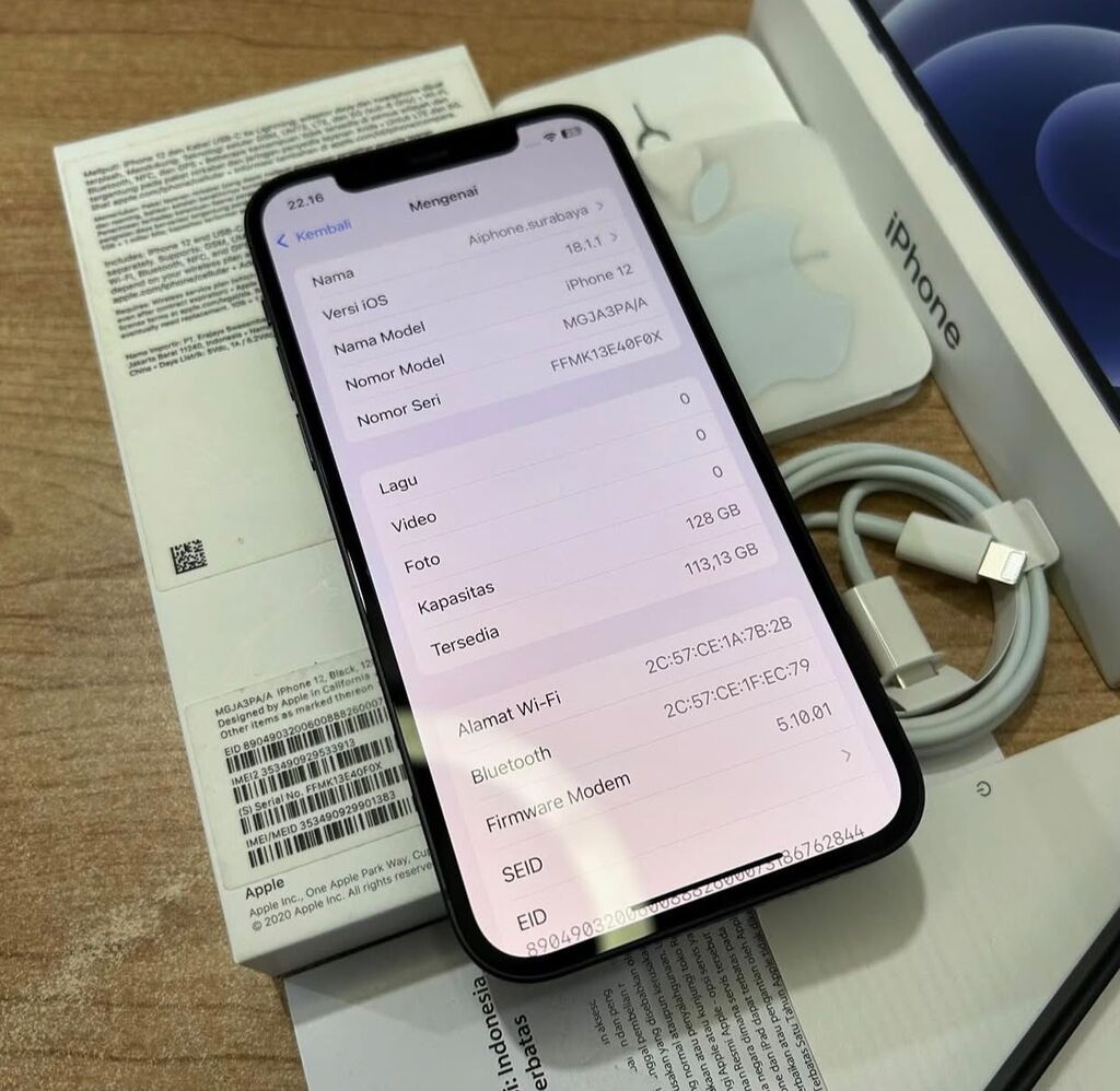 IPhone 12, 128 GB, Qara, Zəmanət, Simsiz şarj, Face ID — Apple iPhone, Digah (5)