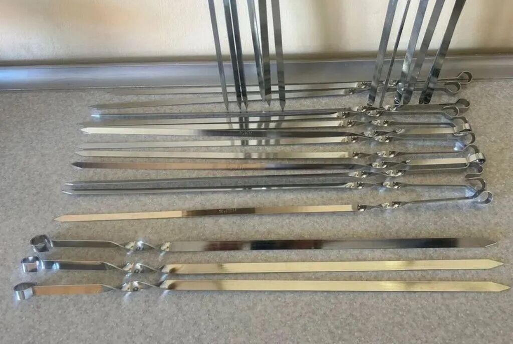 Mangal şişləri dəsti satılır.Dənəsi 1.30q. - Material: paslanmayan — Mallar, Bakı (3)