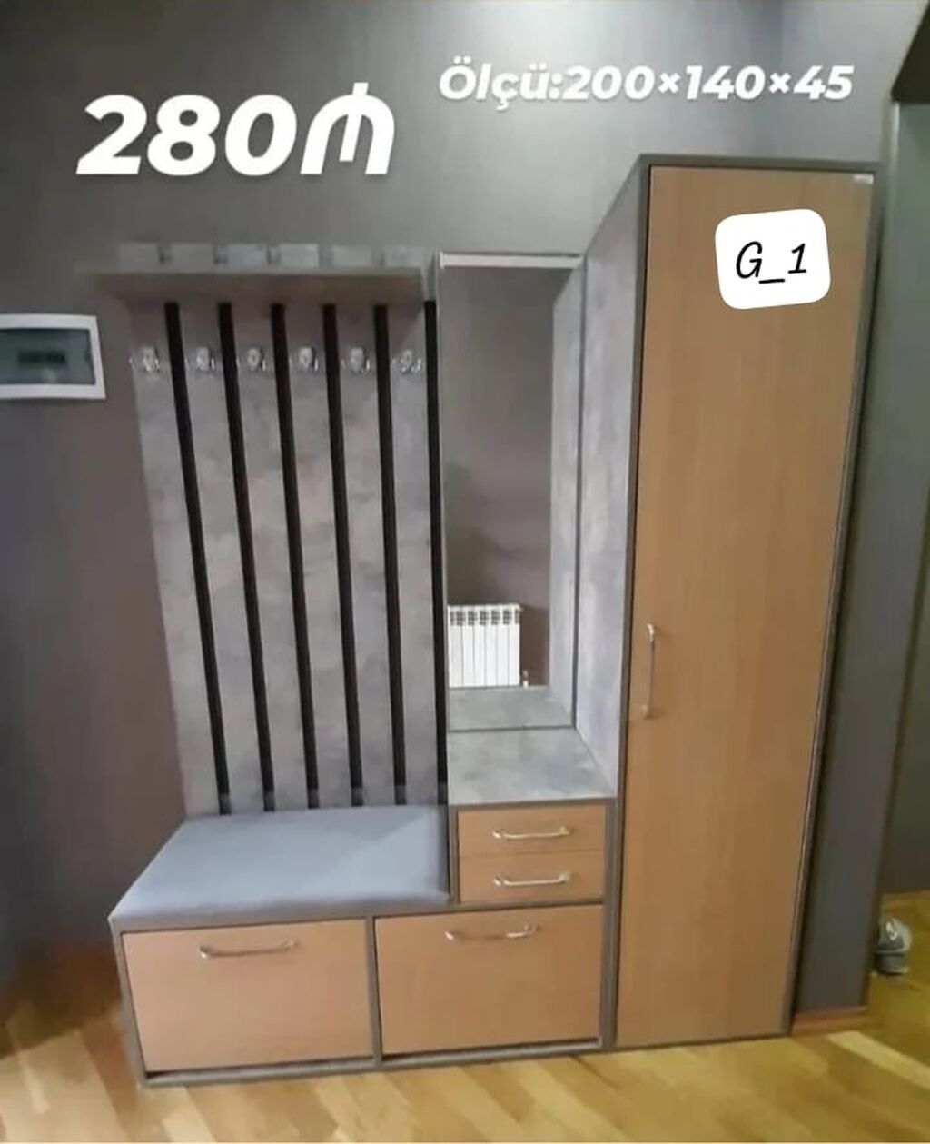 Dəhliz üçün çoxfunksiyalı mebel dəsti - Qiymət: 280₼ (şəkildə — Mallar, Mehdiabad