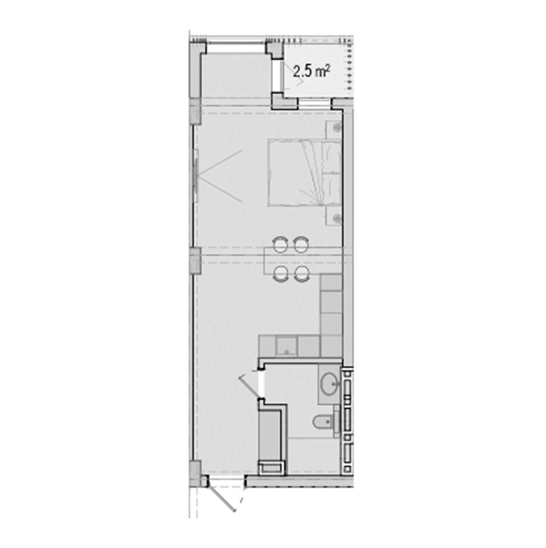 Satılır 1 otaqlı yeni tikili 50.8 m² — Mənzil, Bakı (7)