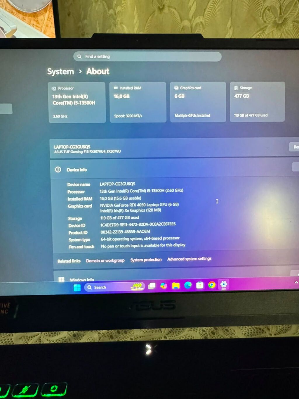 İşlənmiş ASUS TUF Gaming, 15.6 ", Intel Core i5, 512 GB, Pulsuz çatdırılma — Asus, Bakı (2)