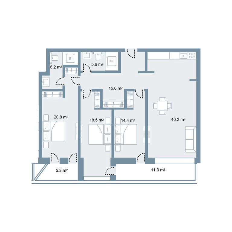 Satılır 4 otaqlı yeni tikili 159 m² — Mənzil, Bakı (7)