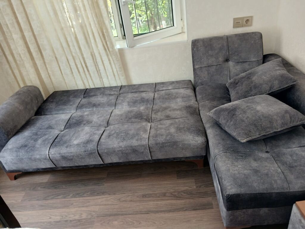 Künc divan – açılıb-yığılan, yataq funksiyalı - Forma: L-şəkilli künc — Mebel, Xırdalan