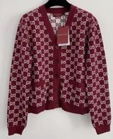 Gucci kardiqan – bordo rəngdə, ümumi monoqram GG naxışları ilə — Şəxsi əşyalar
