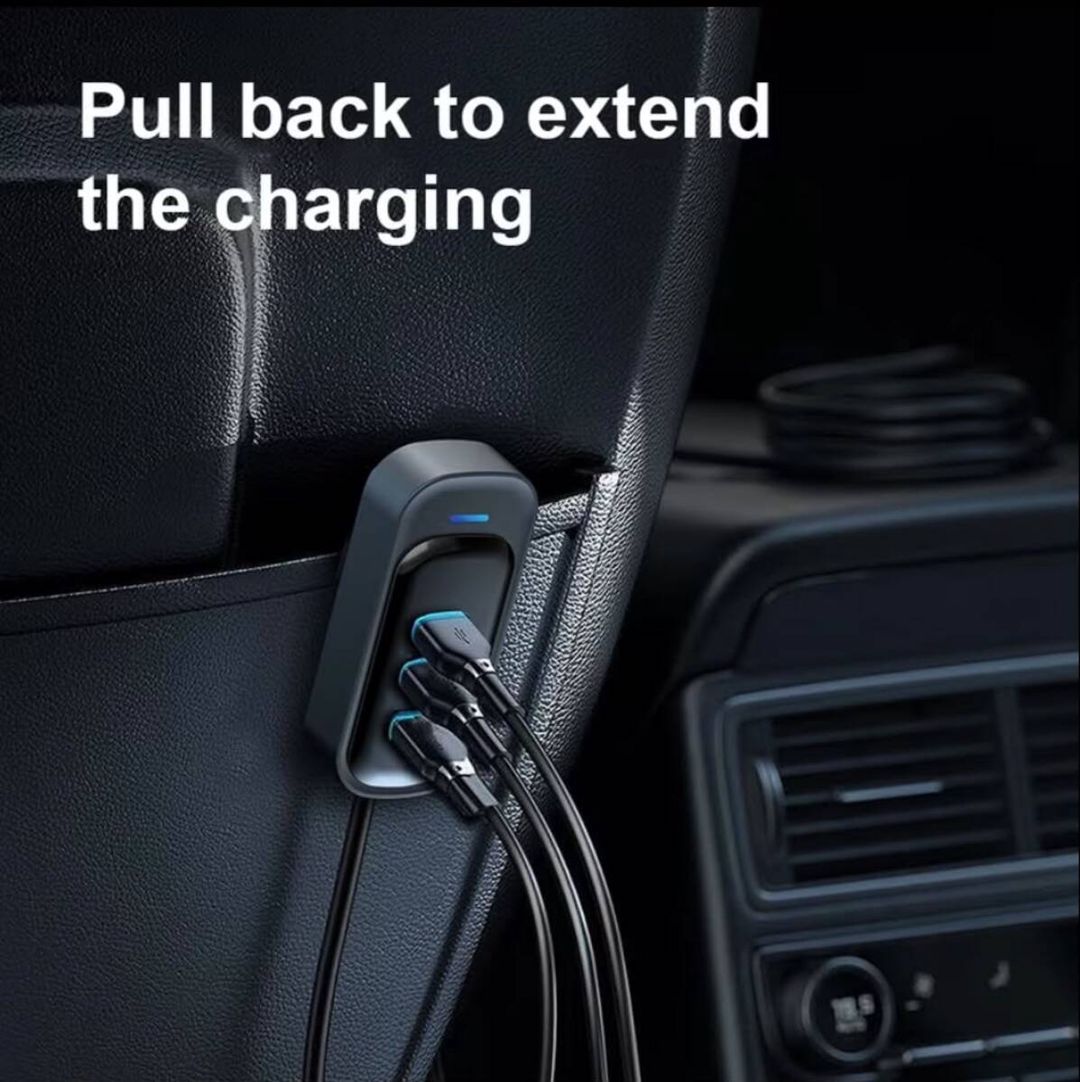 Avtomobil üçün 12–24V 66W USB şarj cihazı – Type-C + 2 USB port və uzadılan kabel — Ehtiyat hissələri və aksesuarlar, Bakı (6)
