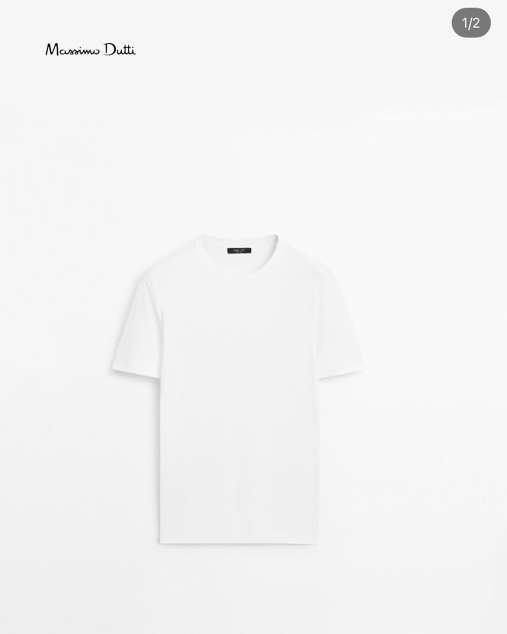 Massimo Dutti ağ basic t‑şört - Klassik dairəvi yaxalı, qısa qollu — Şəxsi əşyalar, Bakı (2)