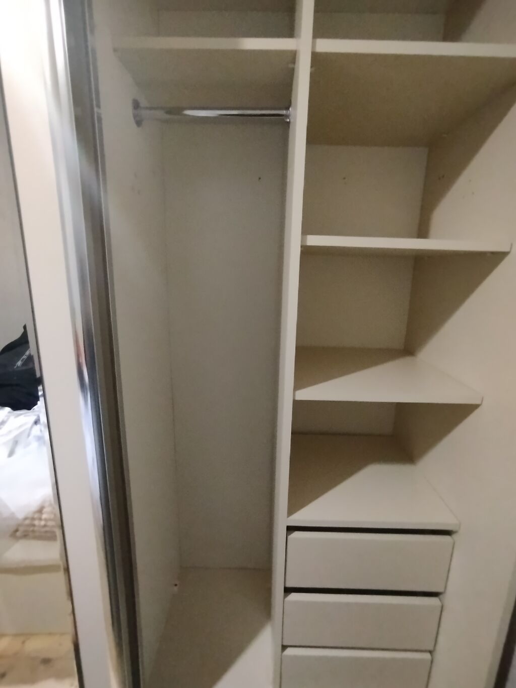 Sürgülü qapılı geyim dolabı - Rəng: açıq krem/bej - 2 sürgülü qapı — Mebel, Bakı (3)