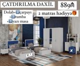 Yataq dəsti – ağ və mavi rəng kombinasiyasında gənc və uşaq otağı üçün — Goods