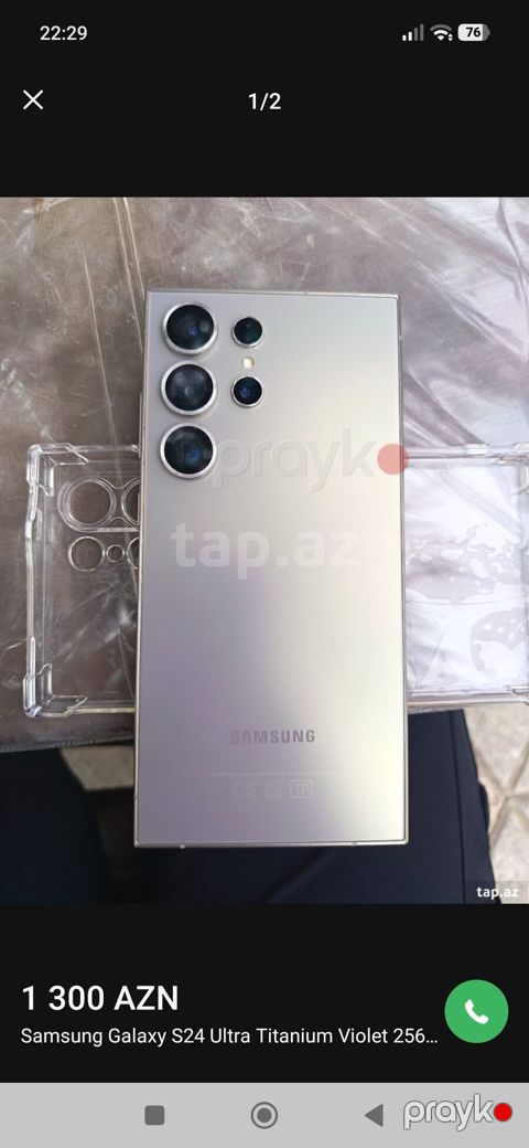 Samsung Galaxy S24 Ultra, 128 GB, rəng - Gümüşü, Sensor, Barmaq izi