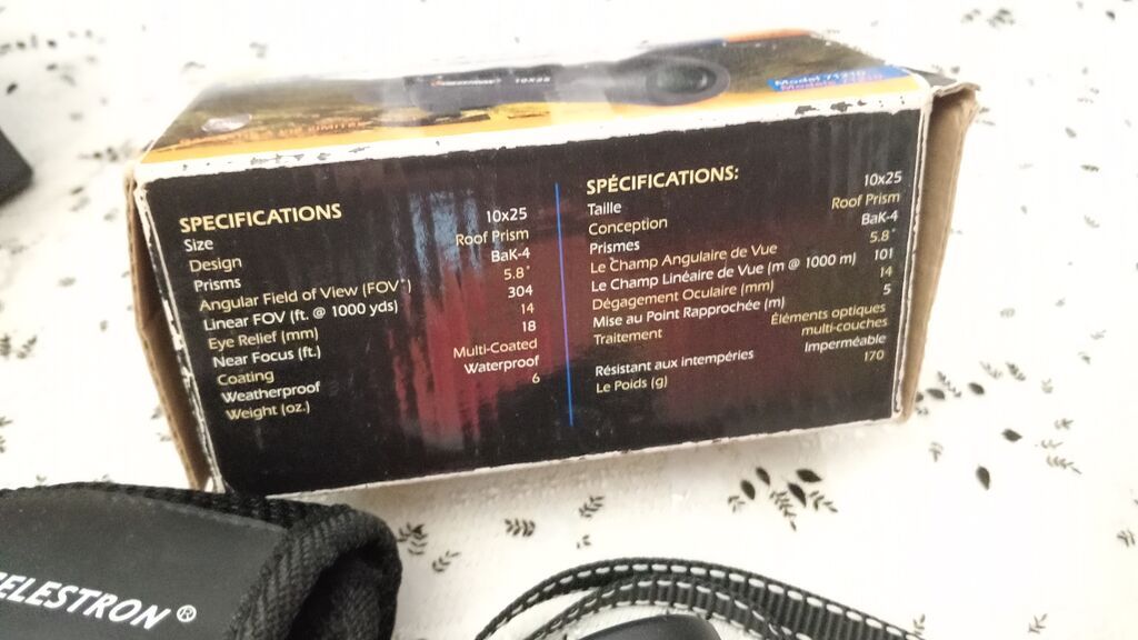 Celestron 10x25 monokulyar Texniki göstəricilər (qutudakı məlumatlara — İdman və istirahət, Sumqayıt (3)
