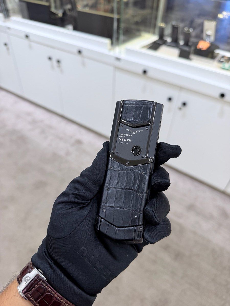 Vertu Signature S Design Sapphire Yellow Gold Black Alligator 4GB — Smartfonlar, Bakı (11)