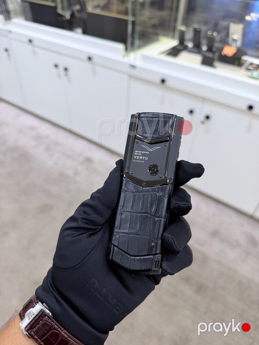 Vertu Signature S Design Sapphire Yellow Gold Black Alligator 4GB — Smartfonlar, Bakı (11)