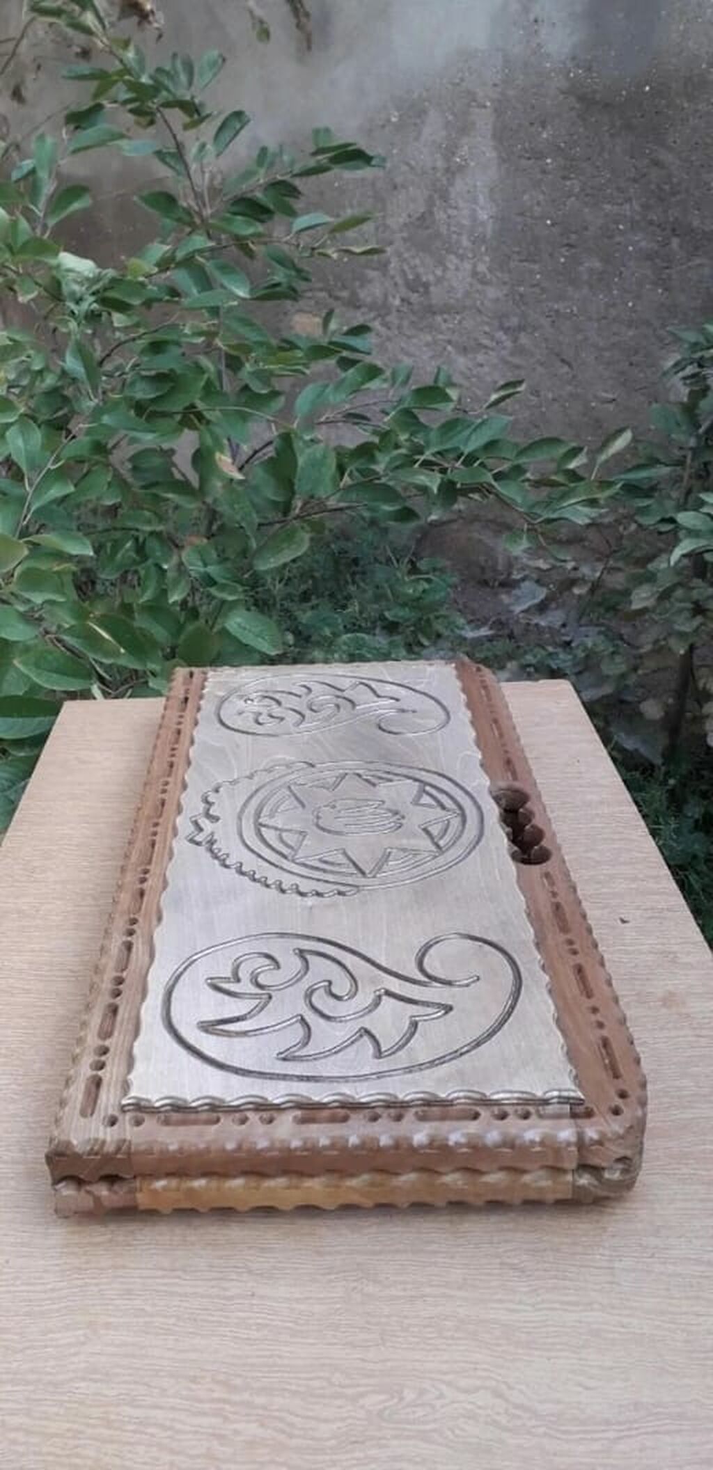 Taxta oyma kombinə lövhə – şahmat/nərd üçün - Material: bərk ağacdan — İdman və istirahət, Masazır (5)
