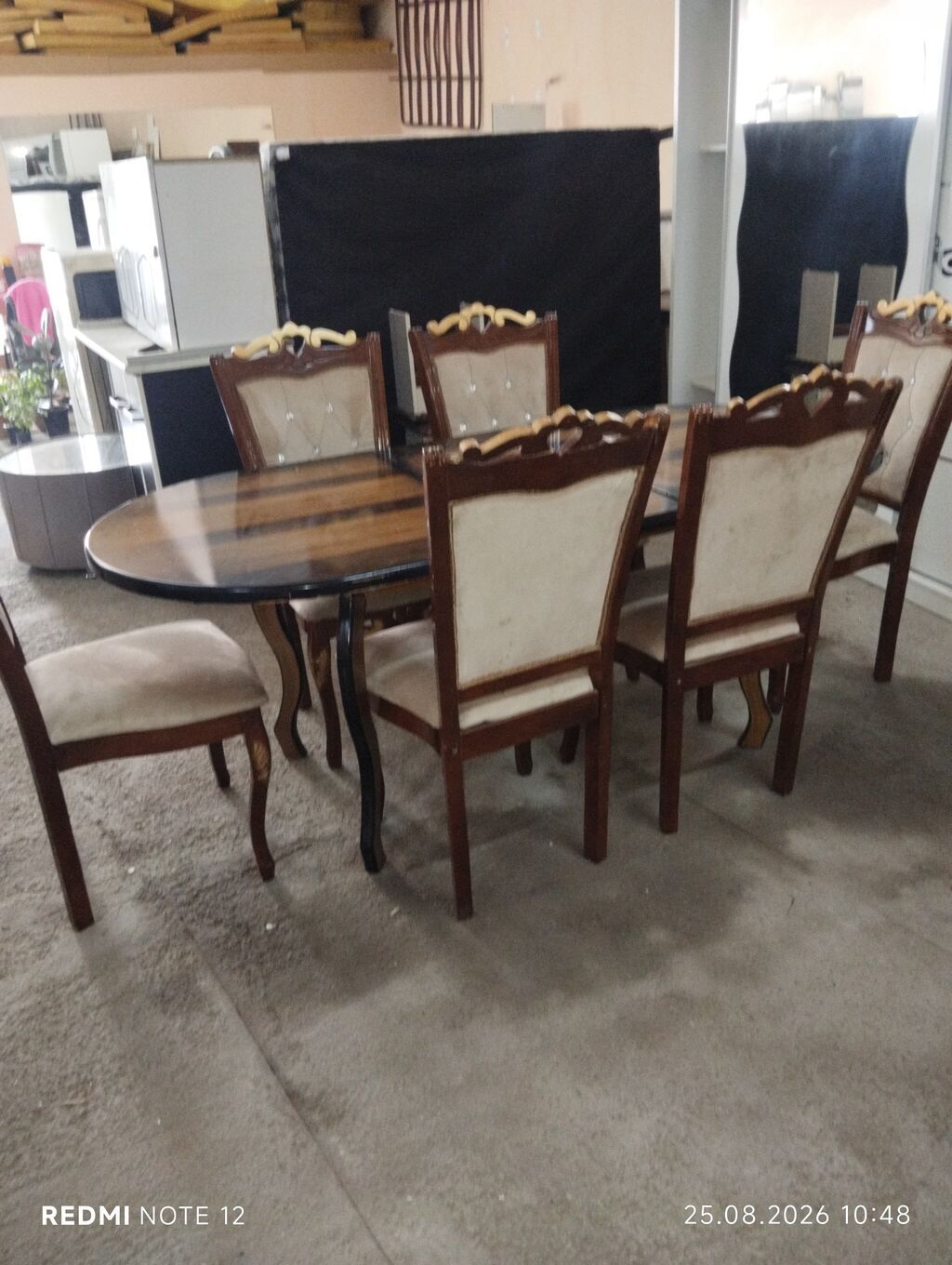 İşlənmiş, Yumru masa, 6 stul — Mebel, Mehdiabad (3)