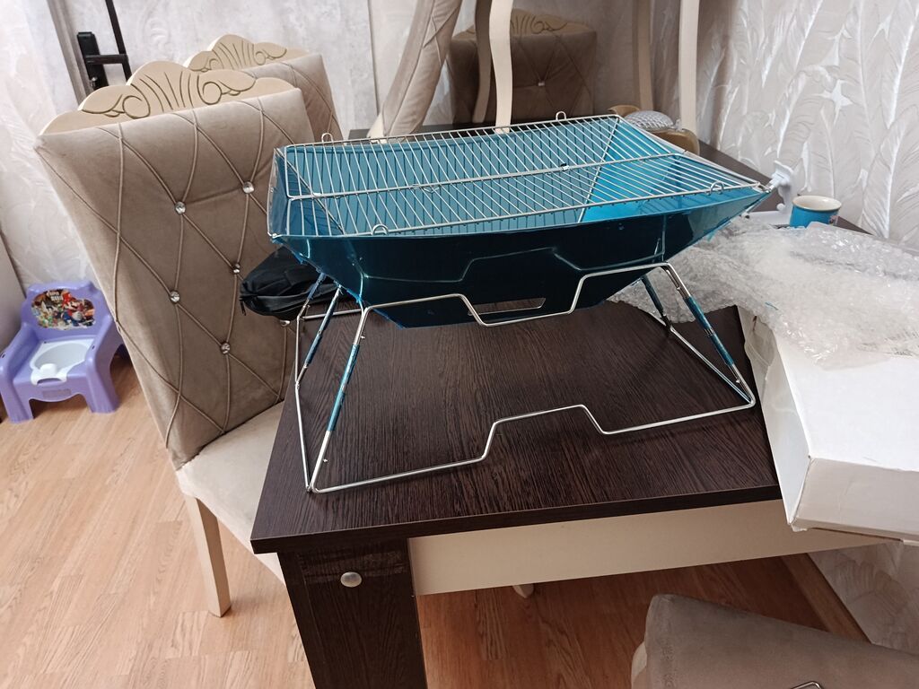 Daşına bilən kömürlü manqal/gril - Material: istiliyədavamlı metal — Mallar, Bakı (3)