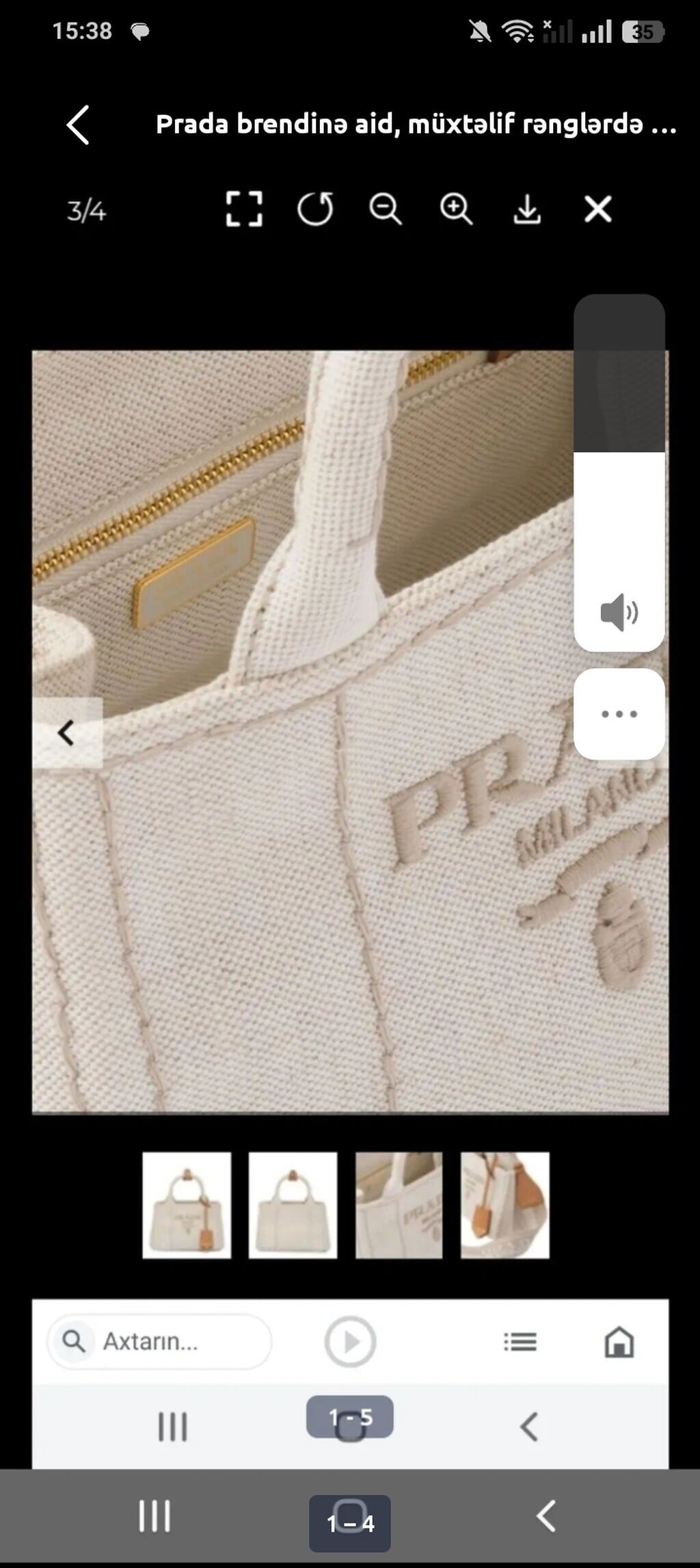 Prada Canapa model əl çantası. Zərif bej rəngdə təqdim olunan bu model — Çantalar, Bakı