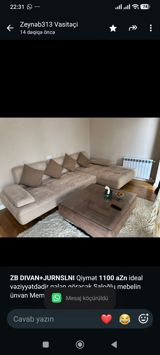 *ZB* *DIVAN+JURNSLNI* Qiymət *1100 aZn* ideal vəziyyətdədir gələn — Mebel