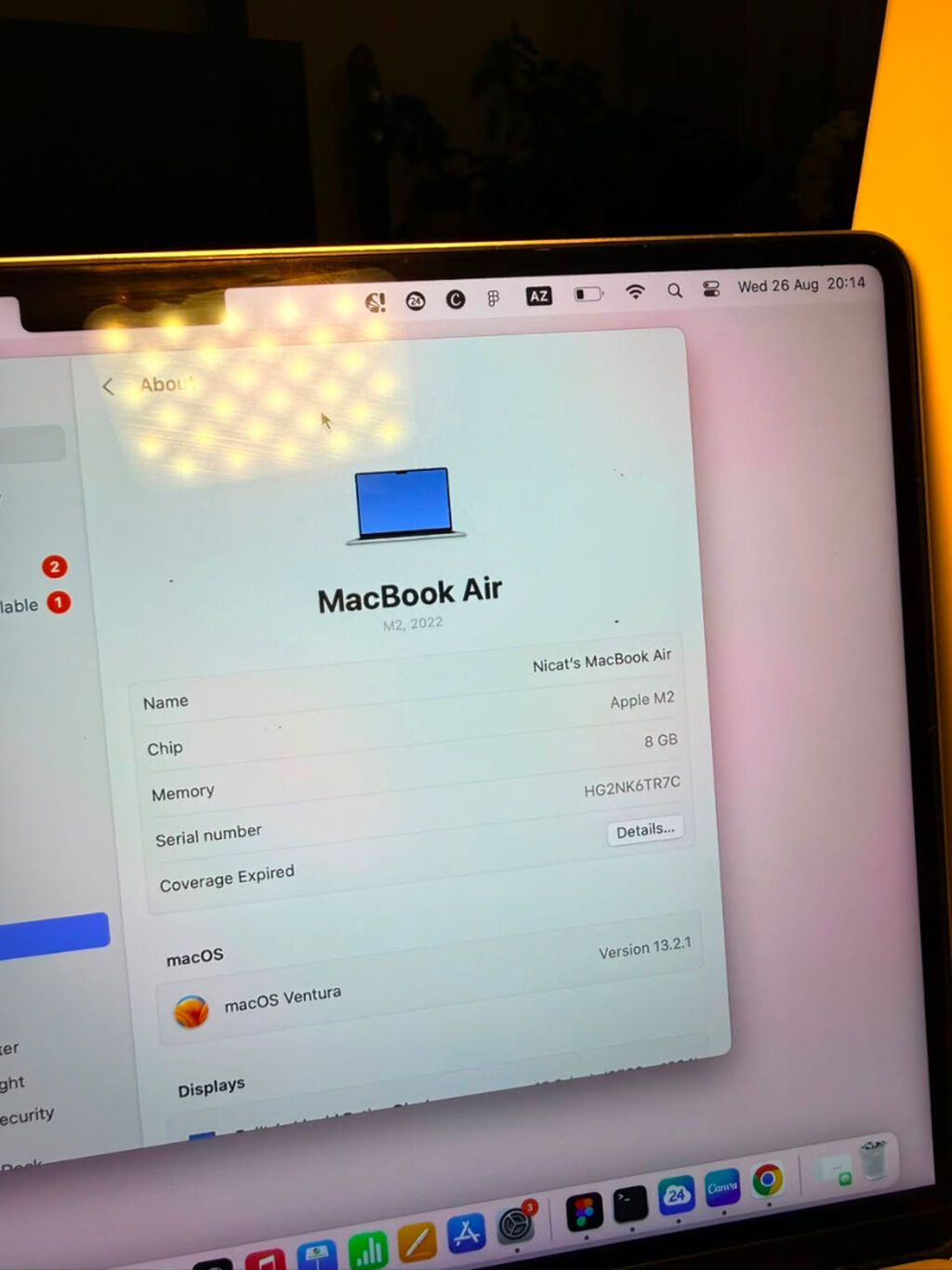 Apple MacBook Air 13.6" (M2) – Silver . İdeal vəziyyətdə Apple Macbook — Elektron kitablar, Bakı (5)