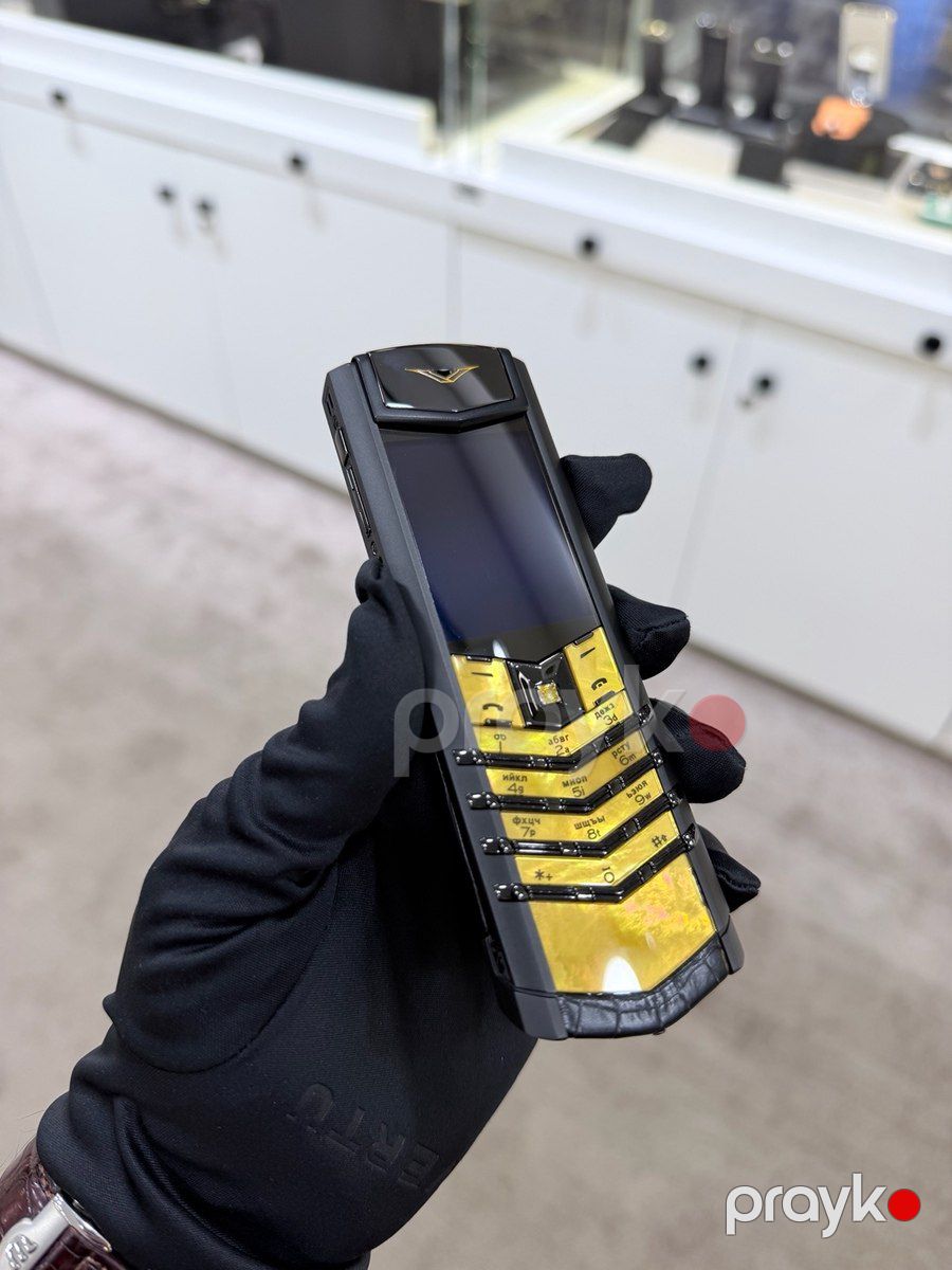 Vertu Signature S Design Sapphire Yellow Gold Black Alligator 4GB — Smartfonlar, Bakı (7)