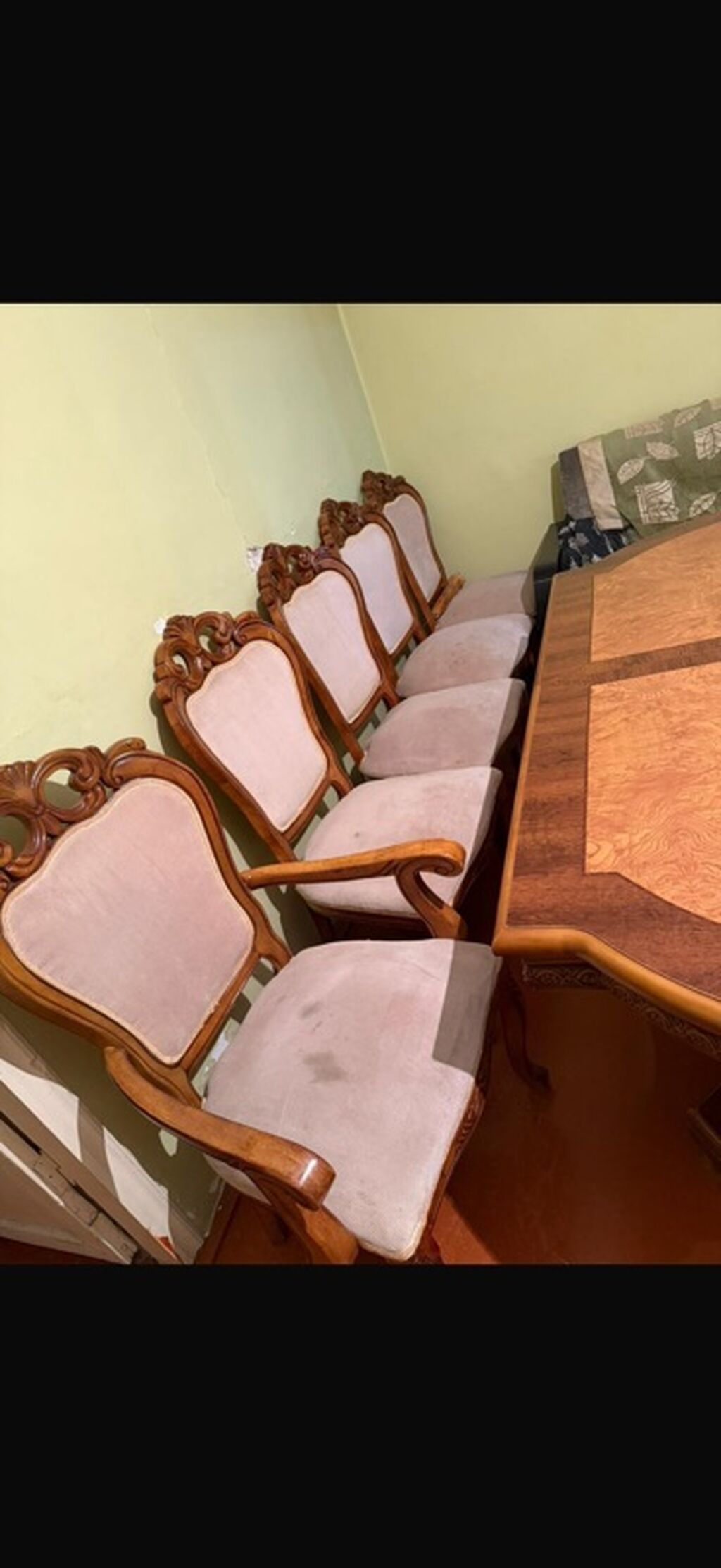 Klassik üslubda yemək masası və stul dəsti təqdim olunur. Dəst böyük — Mebel, Bakı (2)