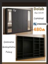Dördkapılı paltar dolabı - Material: laminat - Ölçü: 2x2x45 - Rəng — Mallar