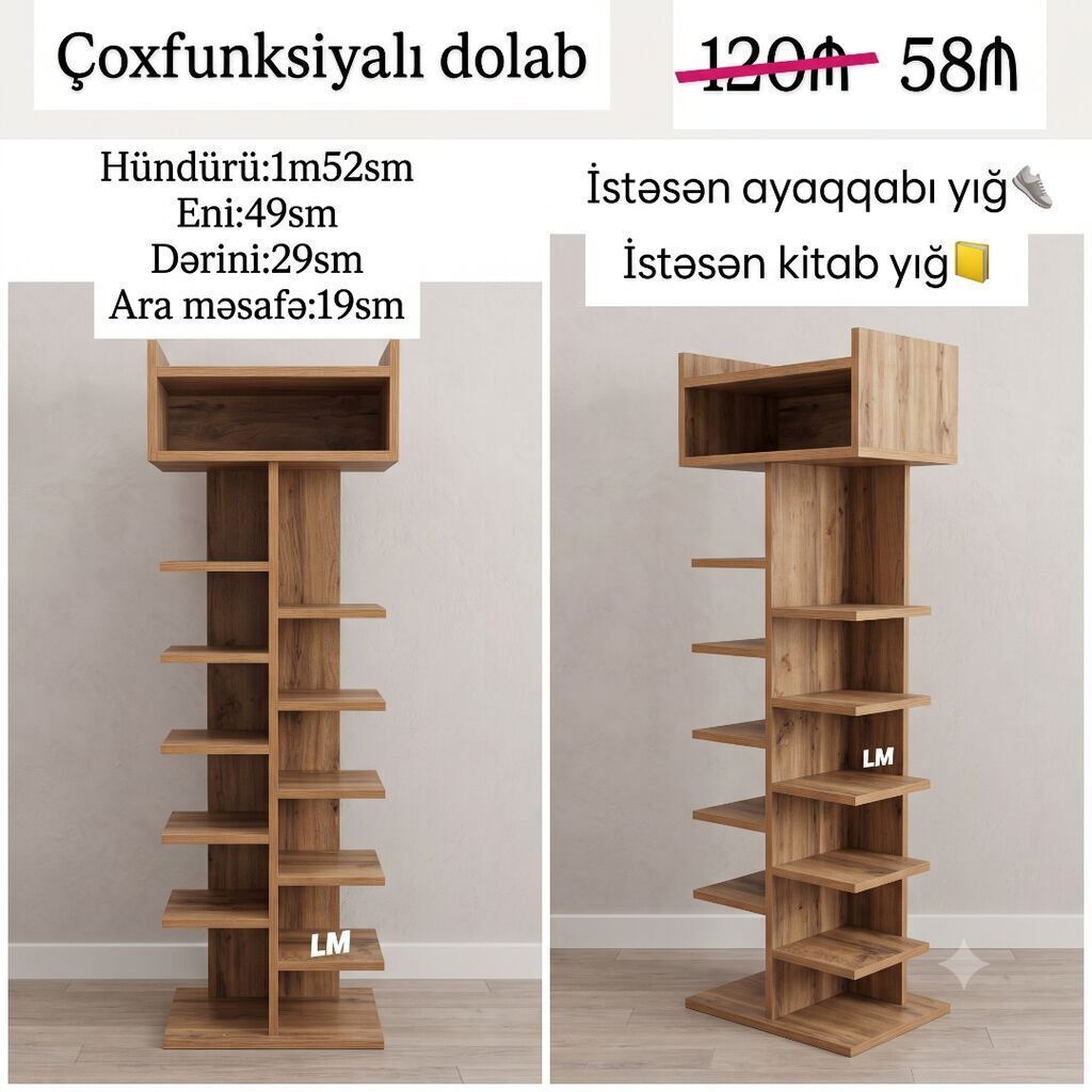 Yeni AYAQQABI👟👣dolabı Birbaşa istehsalçıdan alın‼️ Qiymət : 58₼ — Mebel, Bakı (2)