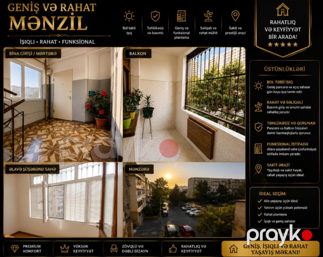 3-otaqlı mənzil, Qara Qarayev metrosu, 135 m² — Mənzil, Bakı (9)